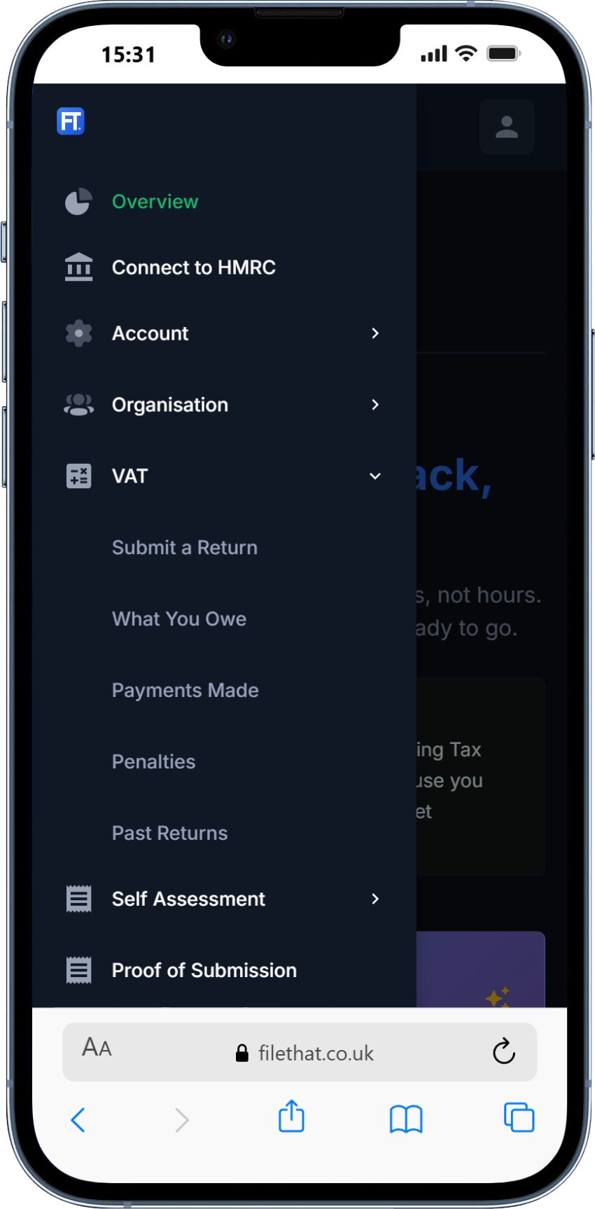 VAT Features - Submit returns, view obligations, track payments, and manage nil returns